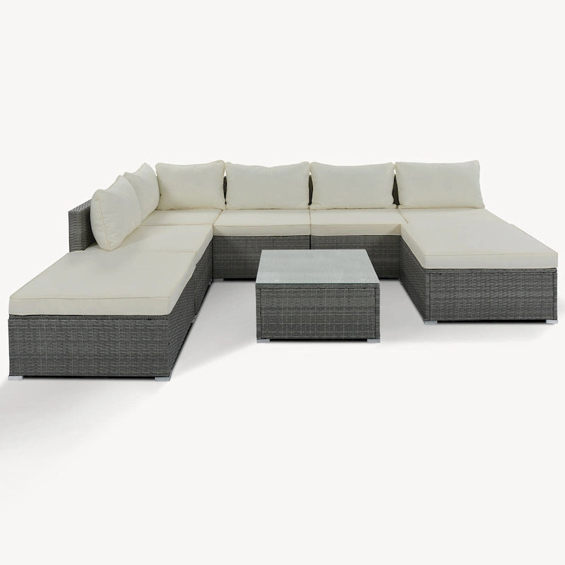 Ensembles de meubles de patio extérieurs 8 pièces