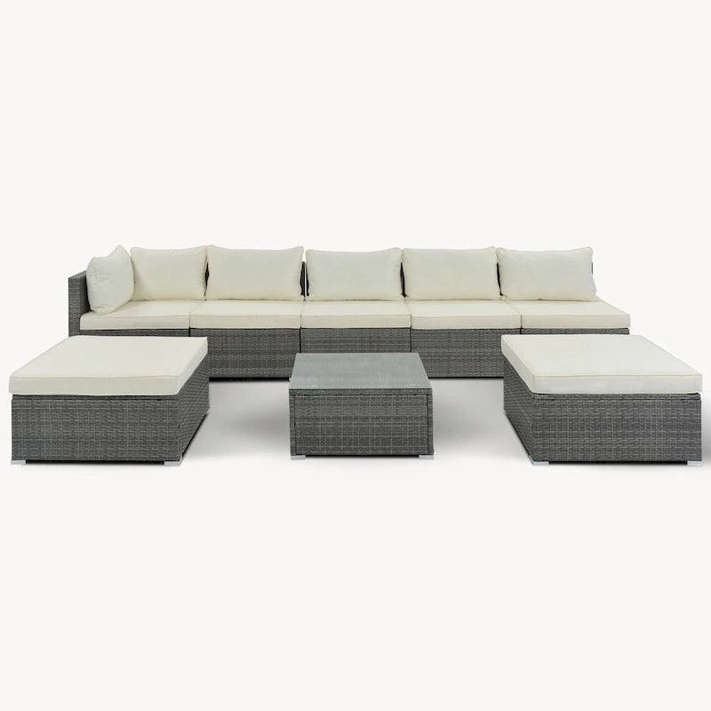 Ensembles de meubles de patio extérieurs 8 pièces