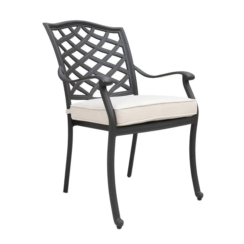Ensemble de salle à manger rectangulaire Torino Aluminium 7 pièces avec 6 chaises à accoudoirs - N/A