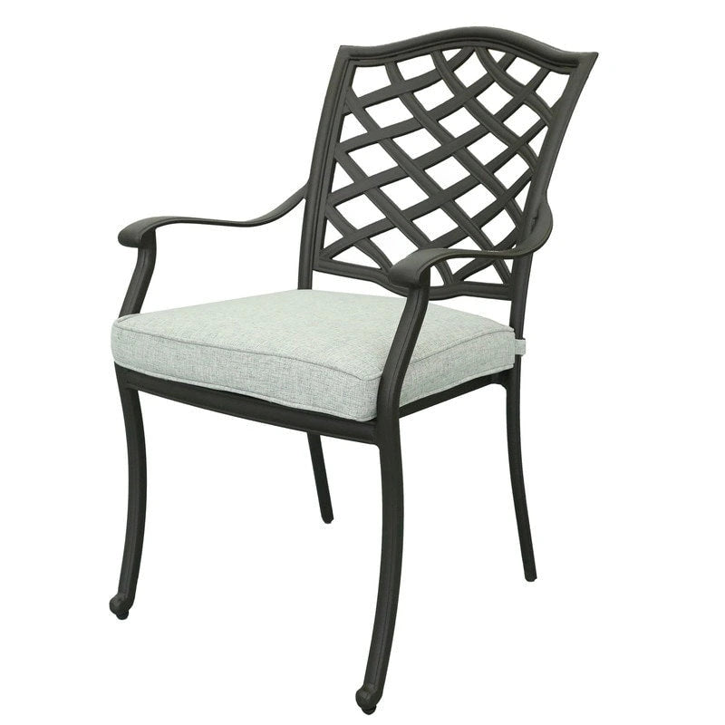 Ensemble de salle à manger rectangulaire Torino Aluminium 7 pièces avec 6 chaises à accoudoirs - N/A