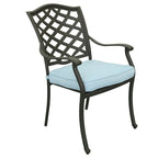 Ensemble de salle à manger rectangulaire Torino Aluminium 7 pièces avec 6 chaises à accoudoirs - N/A