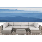 Ensemble de mobilier de jardin 7 pièces en osier Verona Living Source International avec sièges profonds