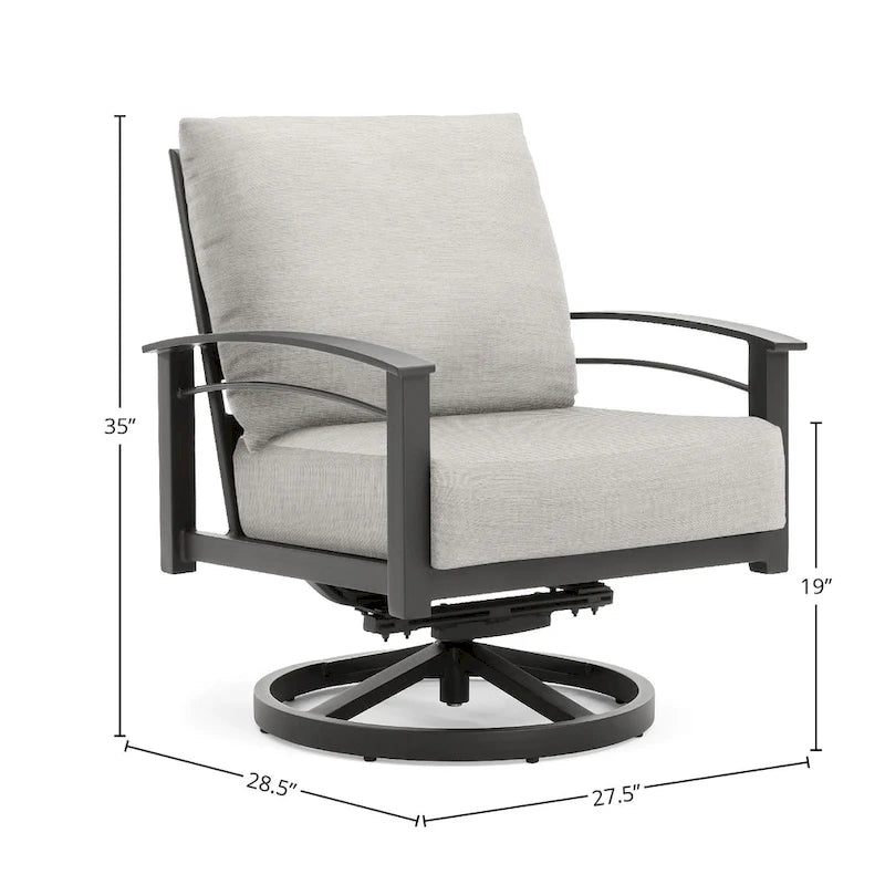 Fauteuil inclinable pivotant en rotin synthétique Sunbrella Stanford