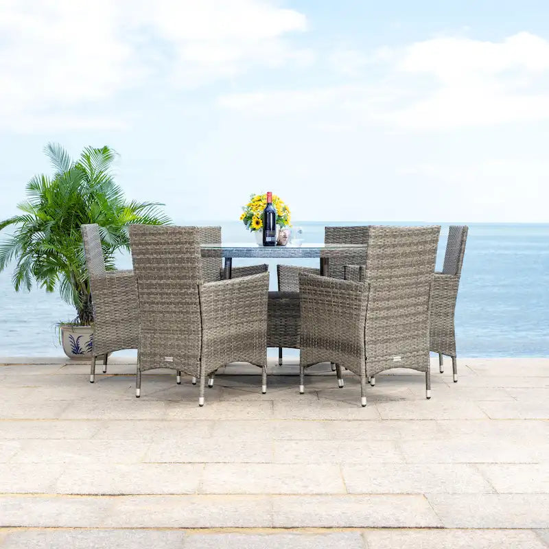 SAFAVIEH Outdoor Sambula 7-Piece Patio Dining Set - 47Wx47Dx29H