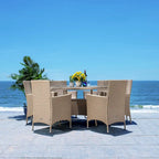 SAFAVIEH Outdoor Sambula, ensemble de salle à manger de patio 7 pièces - 47Wx47Dx29H