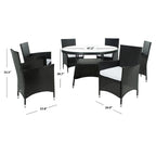 SAFAVIEH Outdoor Sambula, ensemble de salle à manger de patio 7 pièces - 47Wx47Dx29H