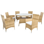 SAFAVIEH Outdoor Sambula, ensemble de salle à manger de patio 7 pièces - 47Wx47Dx29H