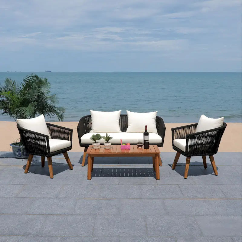 SAFAVIEH Erinka Ensemble de patio 4 pièces - 55L x 30P x 28H