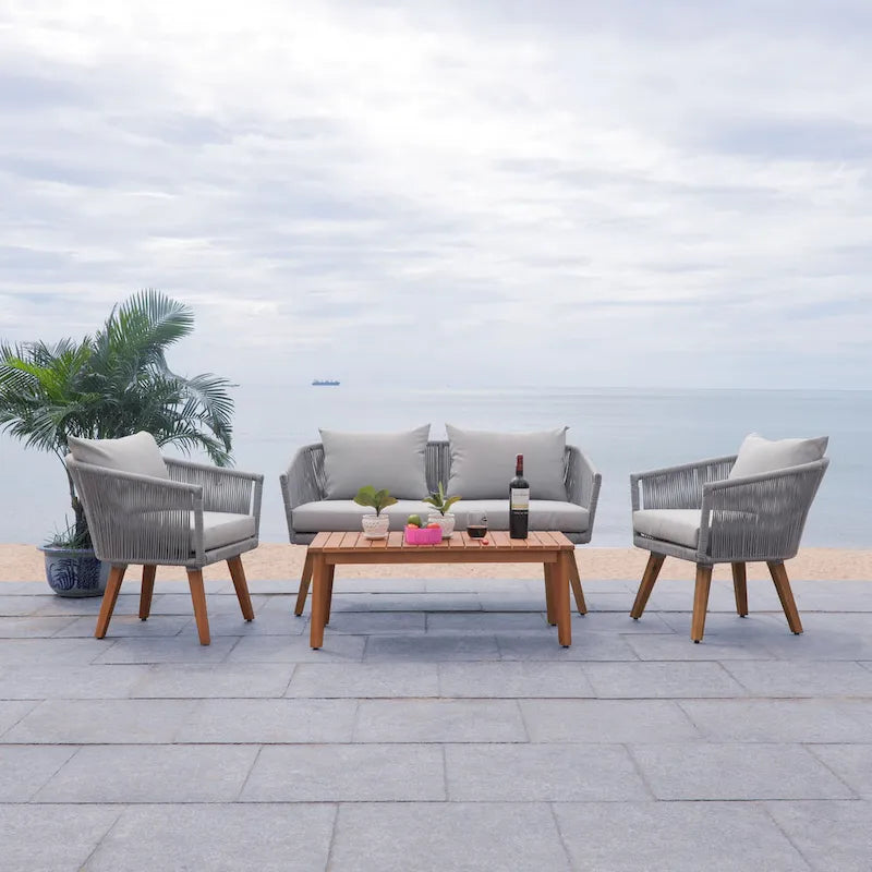 SAFAVIEH Erinka Ensemble de patio 4 pièces - 55L x 30P x 28H