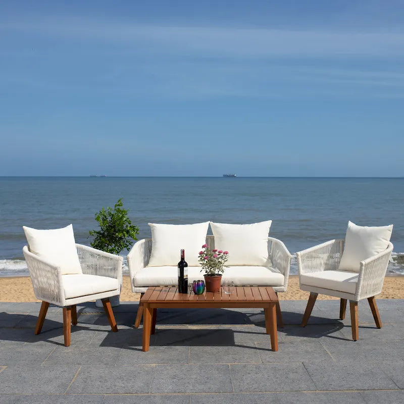 SAFAVIEH Erinka Ensemble de patio 4 pièces - 55L x 30P x 28H