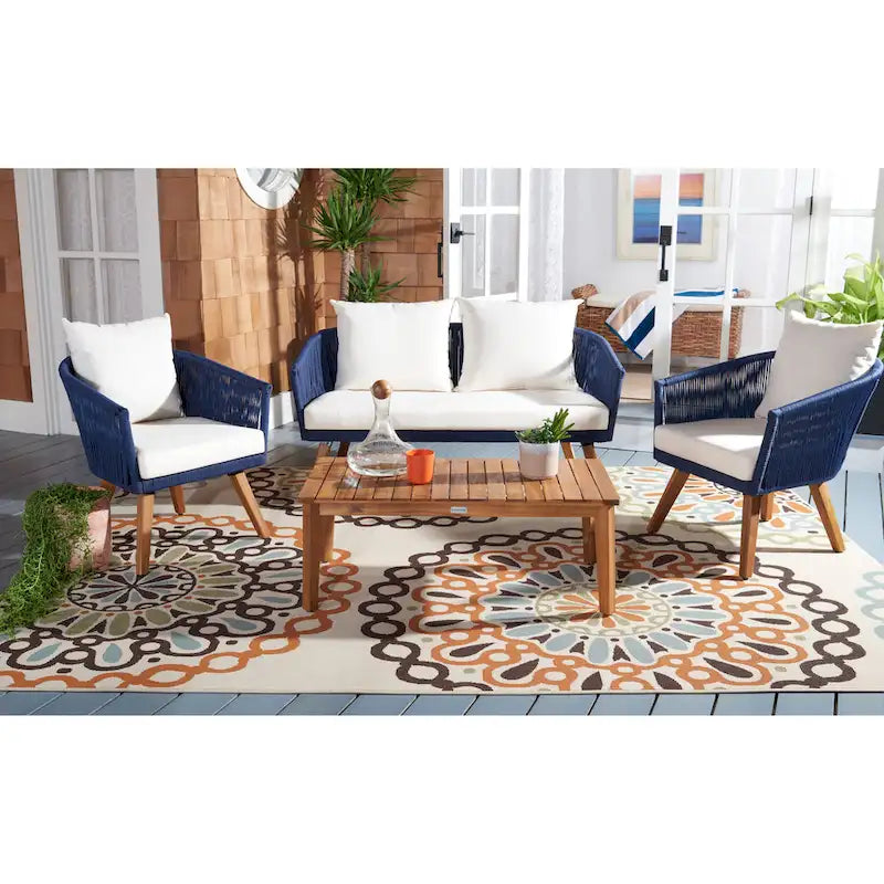 SAFAVIEH Erinka Ensemble de patio 4 pièces - 55L x 30P x 28H
