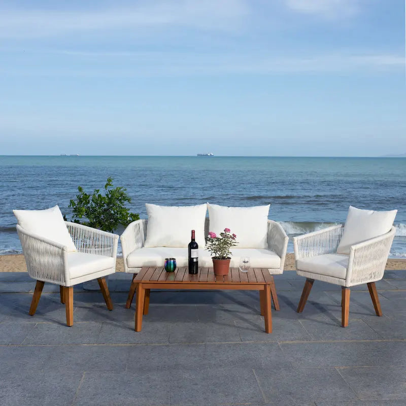 SAFAVIEH Erinka Ensemble de patio 4 pièces - 55L x 30P x 28H