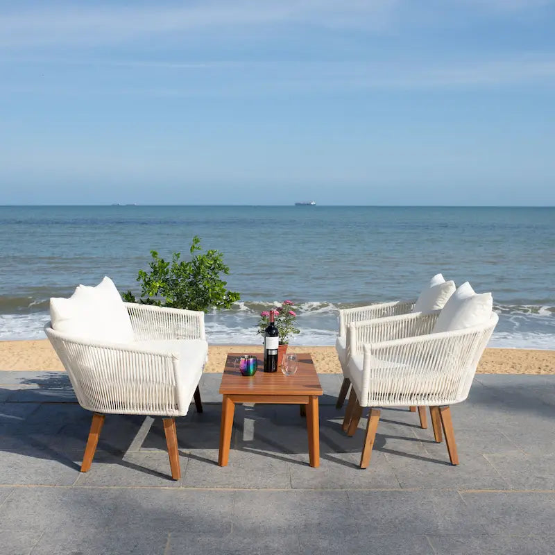 SAFAVIEH Erinka Ensemble de patio 4 pièces - 55L x 30P x 28H