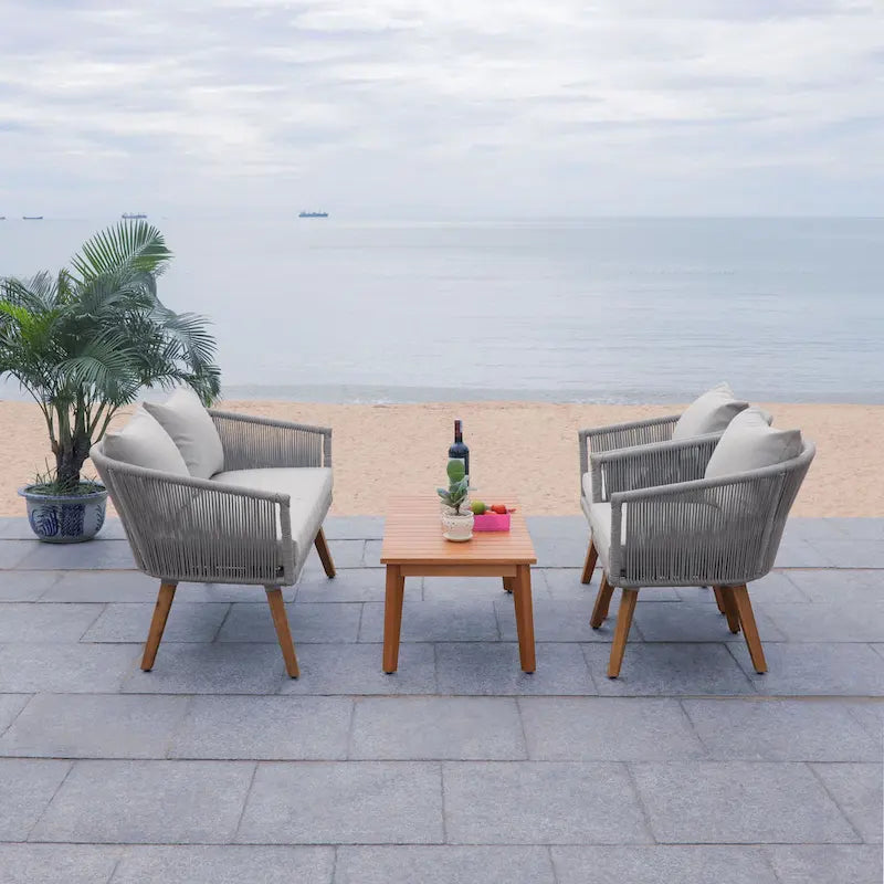SAFAVIEH Erinka Ensemble de patio 4 pièces - 55L x 30P x 28H