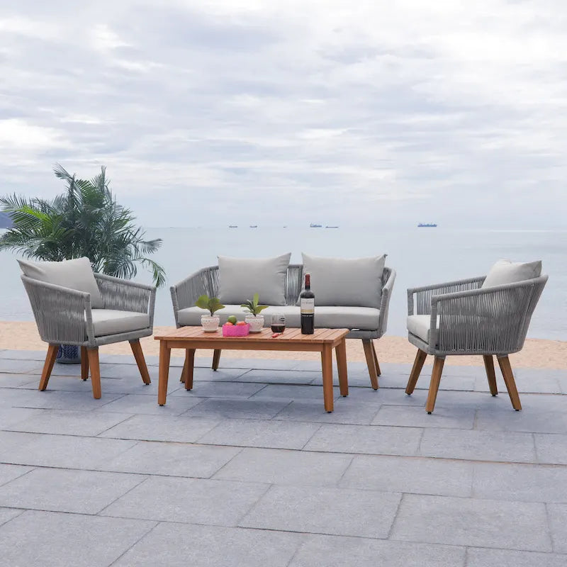 SAFAVIEH Erinka Ensemble de patio 4 pièces - 55L x 30P x 28H