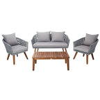 SAFAVIEH Erinka Ensemble de patio 4 pièces - 55L x 30P x 28H