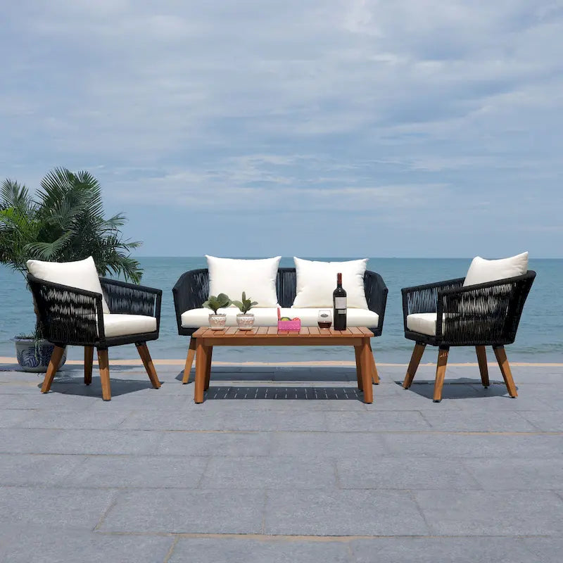 SAFAVIEH Erinka Ensemble de patio 4 pièces - 55L x 30P x 28H