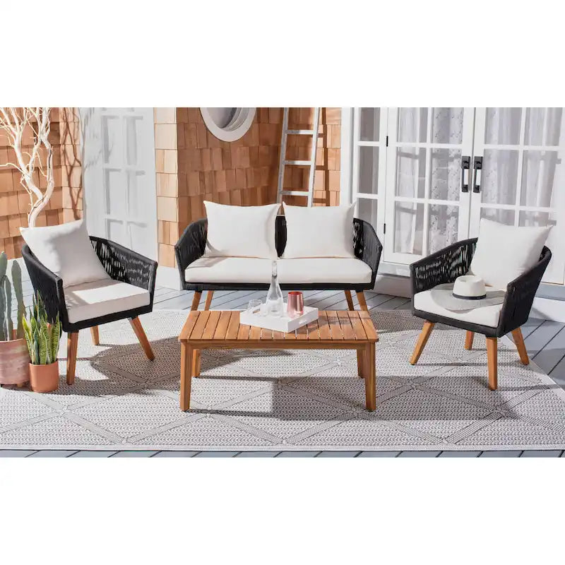 SAFAVIEH Erinka Ensemble de patio 4 pièces - 55L x 30P x 28H
