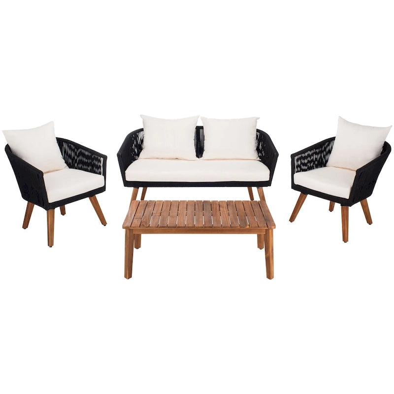 SAFAVIEH Erinka Ensemble de patio 4 pièces - 55L x 30P x 28H