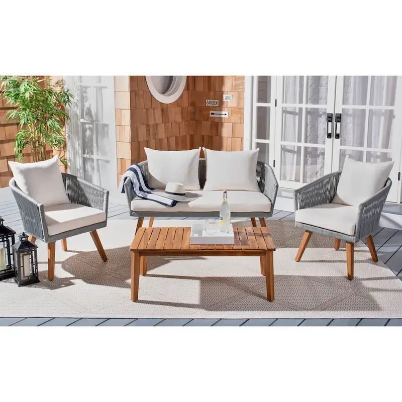 SAFAVIEH Erinka Ensemble de patio 4 pièces - 55L x 30P x 28H