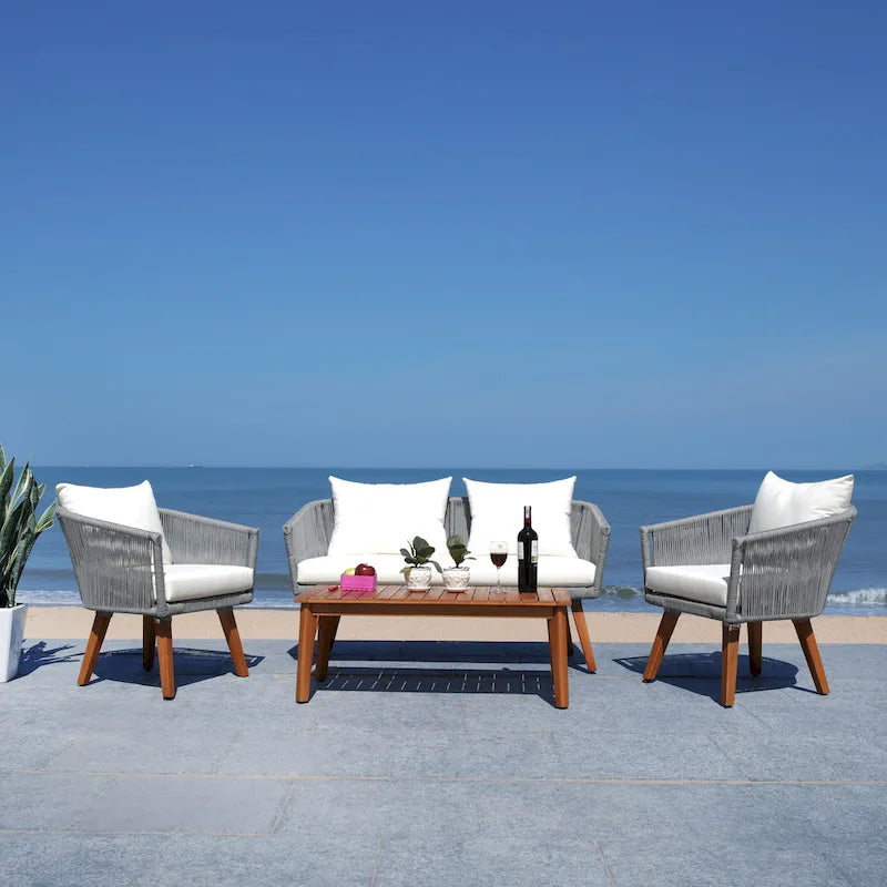 SAFAVIEH Erinka Ensemble de patio 4 pièces - 55L x 30P x 28H