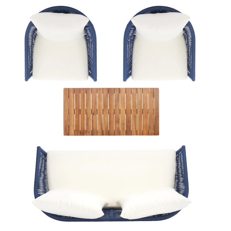 SAFAVIEH Erinka Ensemble de patio 4 pièces - 55L x 30P x 28H