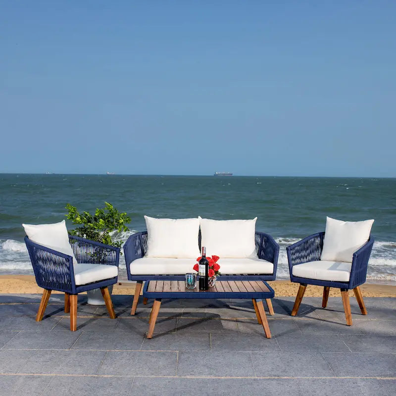 SAFAVIEH Erinka Ensemble de patio 4 pièces - 55L x 30P x 28H
