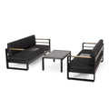 Giovanna Outdoor Aluminum 6 Seater Chat Set with Water Resistant Cushions by Christopher Knight Home