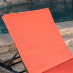Chaise longue d'extérieur en osier avec coussin de Jamaica (lot de 4) par Christopher Knight Home