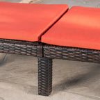 Chaise longue d'extérieur en osier avec coussin de Jamaica (lot de 4) par Christopher Knight Home