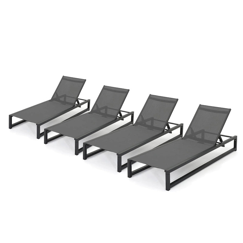 Chaise longue d'extérieur Modesta (lot de 4) par Christopher Knight Home
