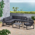 Ensemble de canapés de jardin 6 places en aluminium Navan de Christopher Knight Home