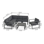 Ensemble de canapés de jardin 6 places en aluminium Navan de Christopher Knight Home