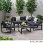 Ensemble de canapés de jardin 6 places en aluminium Navan de Christopher Knight Home