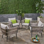 Fauteuil de jardin en osier Oceanus (lot de 4) par Christopher Knight Home