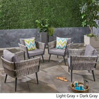 Fauteuil de jardin en osier Oceanus (lot de 4) par Christopher Knight Home