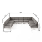 Canapé d'angle d'extérieur en aluminium en U pour 11 personnes, par Christopher Knight Home, Cape Coral