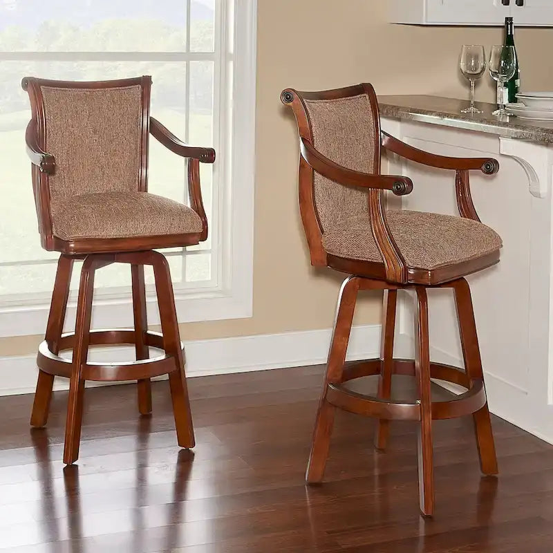  Warm Cherry Swivel 30-inch Bar Stool