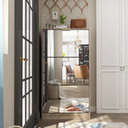 Armoire à chaussures avec miroir sur pied Meuble de rangement pour chaussures