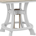Table carrée à hauteur de comptoir OS Home and Office, modèle Weatherwood avec base blanche - N/A