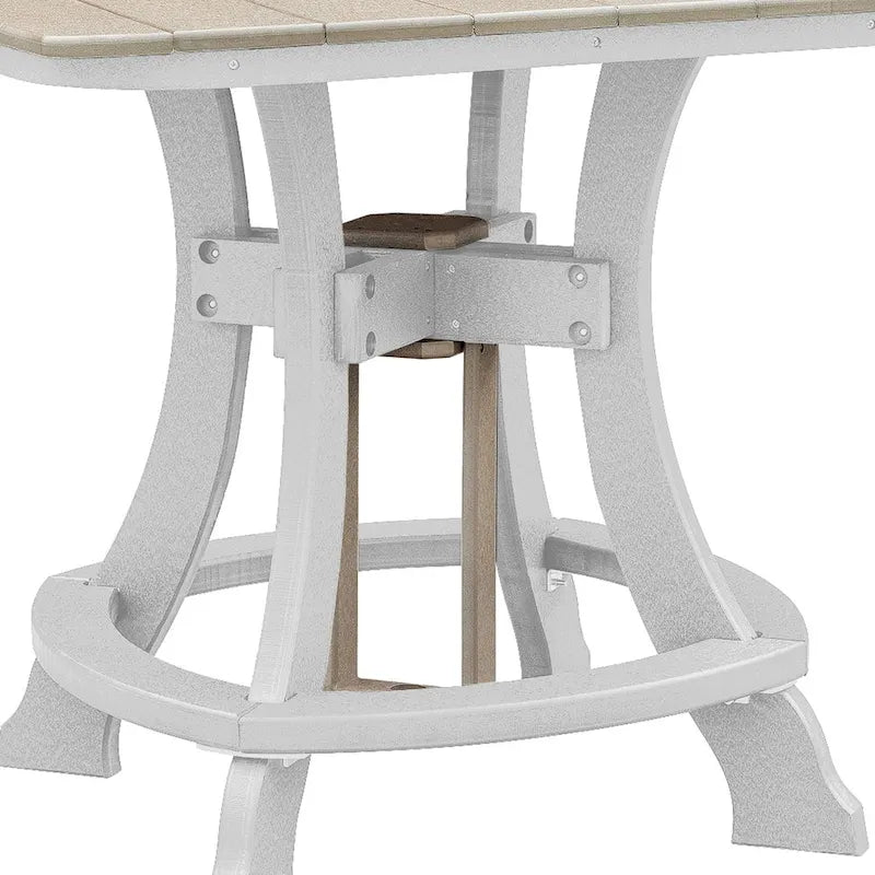 Table carrée à hauteur de comptoir OS Home and Office, modèle Weatherwood avec base blanche - N/A