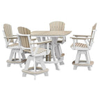 Table carrée à hauteur de comptoir OS Home and Office, modèle Weatherwood avec base blanche - N/A