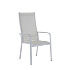 Somette Melbourne Chaise haute d'extérieur en aluminium avec siège en toile (Lot de 2)