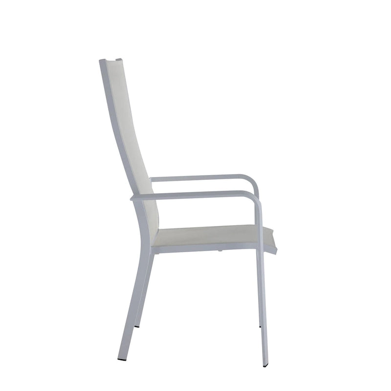 Somette Melbourne Chaise haute d'extérieur en aluminium avec siège en toile (Lot de 2)