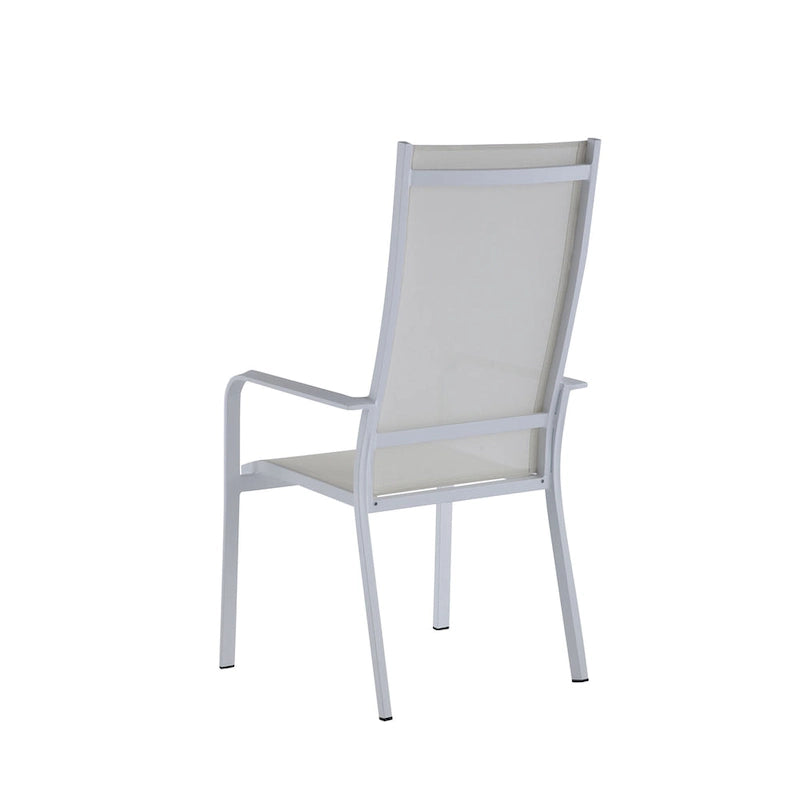 Somette Melbourne Chaise haute d'extérieur en aluminium avec siège en toile (Lot de 2)