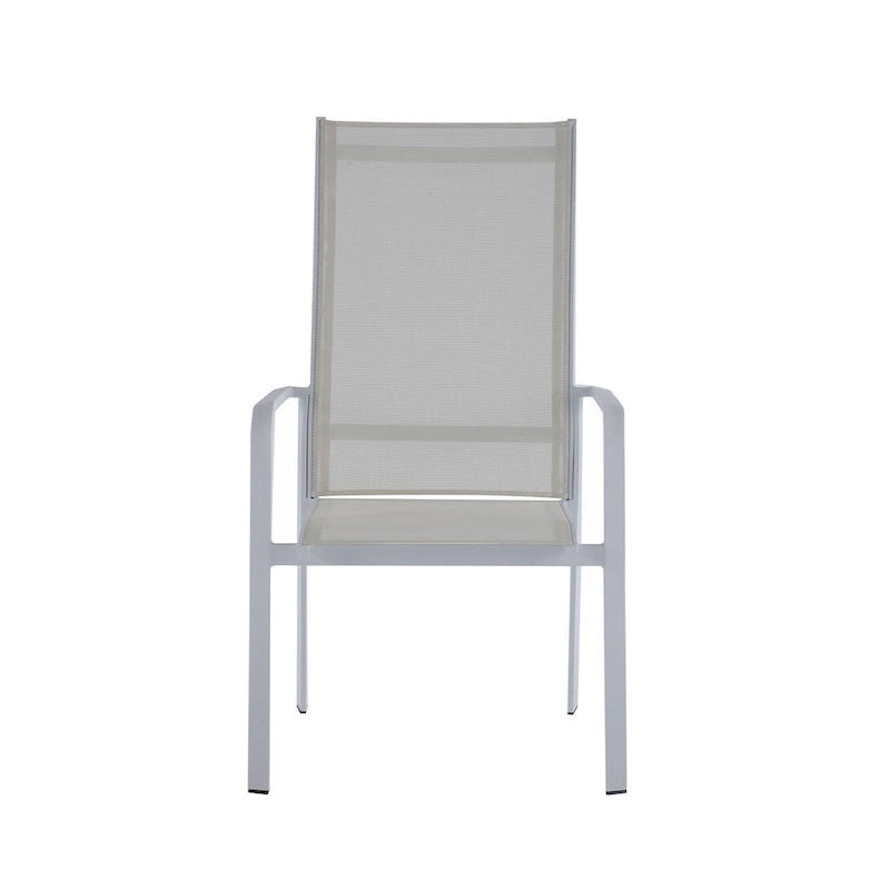 Somette Melbourne Chaise haute d'extérieur en aluminium avec siège en toile (Lot de 2)