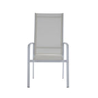 Somette Melbourne Chaise haute d'extérieur en aluminium avec siège en toile (Lot de 2)