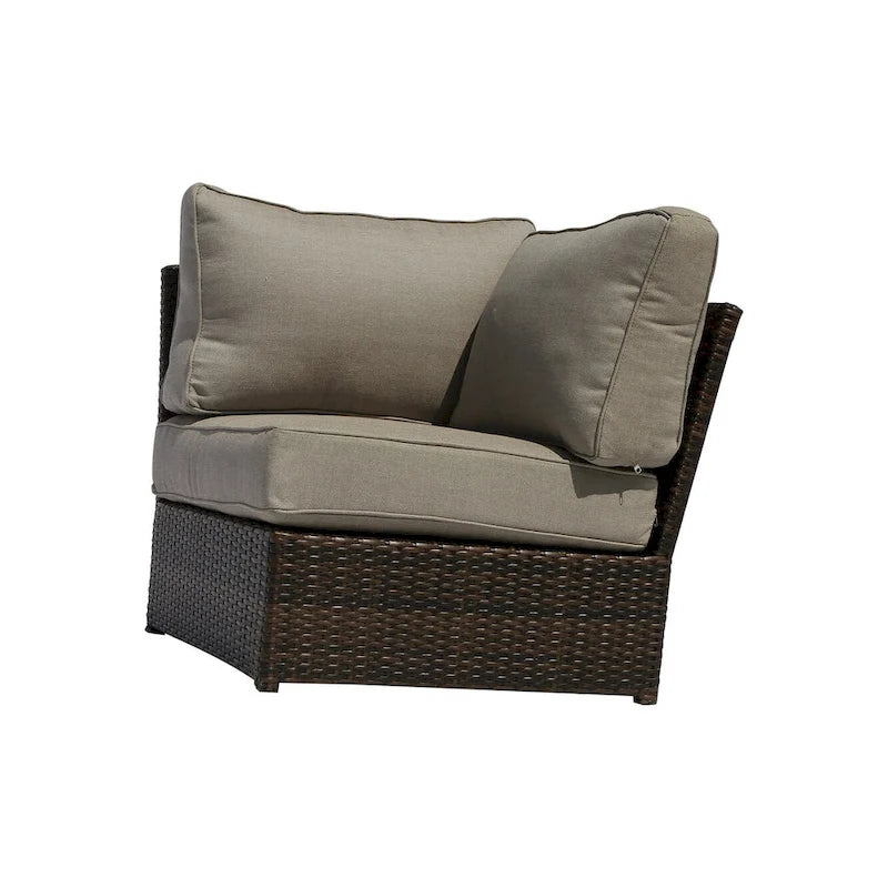 Ensemble sectionnel 8 pièces Lucca avec porte-gobelet par Living Source International
