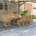 Ensemble de salle à manger 11 pièces en teck avec fauteuils - 11 pièces