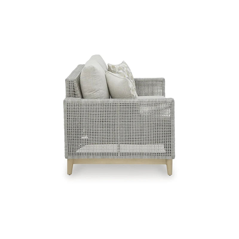 Causeuse d'extérieur grise Seton Creek avec coussin de Signature Design by Ashley - 58,5 L x 36,25 P x 35,88 H